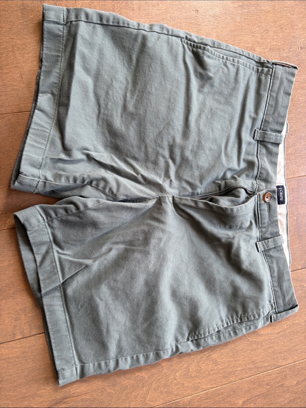J. Crew Men's Olive Flat-Front Chino Shorts